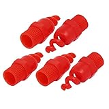 uxcell スパイラルノズル ファウンテンアクセサリー PP レッド 23 x 63mm 5個入り