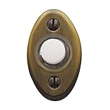 Baldwin 4852.050 Oval Doorbell Button, Satin Brass and Black by Baldwin
