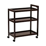 天然木製3段キッチンワゴン ブラウン 28-101 (BR)