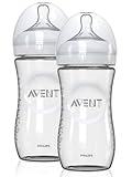 Avent Natural Slow Flow Glass Bottles (4 oz.) - colors as shown, one size by Philips AVENT