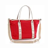 Spinas(スピナス) 大容量 マザーズバッグ ママバッグ 多機能 無地 斜めがけ ショルダーバッグ 全4色（ブラウン/ブルー/ピンク/レッド） (レッド)