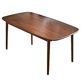 ダイニングテーブル 120 × 75 cm ウォールナット 天然木 突板 ブラウン 49600016 BR