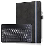 アイリスオーヤマ タブレット TE08D2M64-V1B 8インチケース LUCA TE08D2M64-V1B キーボード【Trocent】アイリスオーヤマ キーボード付きケース スタンド機能 ペン収納 固定用の弾性バンド開閉式 四隅固定 全面保護 ユニバーサルPU保護カバー 取り外し可能な無線Bluetoothキーボード 分離式キーボード (ブラック)
