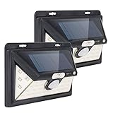 SOLPEXセンサーライト ソーラーライト2018モデル34LED 2個 防水 屋外自動点灯 省エネ 三面発光 高輝度 無線 壁掛け式 広角照明 庭 防犯