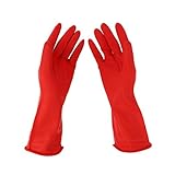 B Blesiya ラテックス手袋　赤　安全保護　台所　クリーニング　人間工学　滑り防止　全3サイズ - M