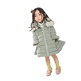 Pojour ベビー服 女の子コート 可愛い中長めコート 子供服 防寒コート 冬 レジャ中綿いりコート おしゃれ 暖かい 厚手 ベビールームウェア 普段着 カジュアル 保温 防寒対策