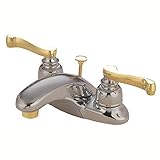 Kingston Brass KB8629FL Two Handle 4 in. Centerset Lavatory Faucet with Brass Pop-up