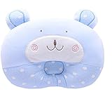 macaroni（マカロニ） ふわふわ ベビー ピロー くま ちゃん ドーナツ 枕 新生児 用 出産 祝 (ブルー)