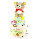 おむつケーキ リラックマ コリラックマ 2段 出産祝い ベビーギフト タオル ぬいぐるみ rirakkuma1_2