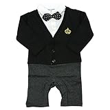 ベビー 子供服 フォーマル 男の子 カバーオール ロンパース 蝶ネクタイ ツイードパンツ ブラック 70cm 20661306BK70