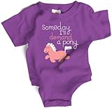 Wry Baby Someday I'll Demand a Pony Snapsuit 6-12M Purple by Wry Baby
