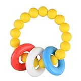 GZQ赤ちゃんのおしゃぶりおもちゃシリコーン安全なおしゃぶり3~12ヶ月の幼児、フタル酸、BPAフリーのニブラーの噛み合わせリング (Yellow)