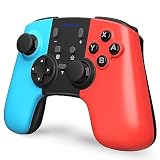 【2024年新登モデル】Switch コントローラー ワイヤレス Bluetooth接続 遅延低い スイッチ コントローラー Switch プロコン AOSKYKA 振動モーター 6軸ジャイロセンサー プログラム機能 TURBO連射機能 互換性幅広く Switch/Switch Lite/Switch OLED/Windows/Android/IOSデバイス対応 （ブルー＆レッド）
