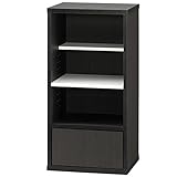 隠せる収納もついたコミックストッカー 幅40cm 高さ80cm コミディス 前後棚 大収納 本棚 DVD収納