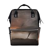 MIMUTI バックパック 遠い竜巻夜遅くの嵐 男女兼用 通学 通勤 旅行 スポーツ バッグ