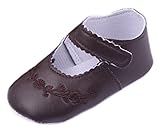 (ウォ２U)Woo2u ファースト シューズ ベビー 赤ちゃん シューズ キッズ スリッポン 女の子 PU 刺繍 ブラウン 13#