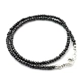[シルバーワン] ma ブラックスピネル シルバー925[幅3mm 長さ45cm]黒 ビーズ ネックレス メンズ