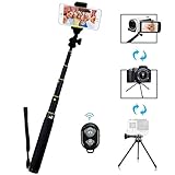 LENDOO 自撮り棒 Bluetooth 無線 スマホ セルカ棒 軽量 伸縮自在 シャッター...