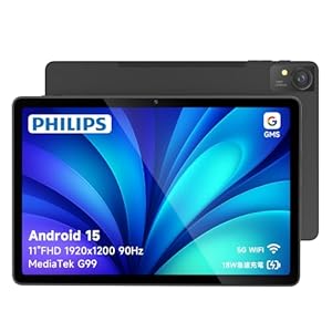 PHILIPS タブレット T8015 11インチ FHD Android 15 90Hz MediaTek G99 6GB 128GB 1TB拡張 8000mAh 18W急速充電