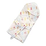 Petit Bella フード付き おくるみ ガーゼタオル 新生児 6重ガーゼケット ベビー 赤ちゃん オールシーズン 大判 100％コットン 通気 吸汗 保温 出産祝い (うま柄)