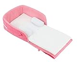 ＹａｍａｔＯ　ベビーベッド　ベッドインベッド　出掛用　帰省 旅行　添い寝 折りたたみ　持ち運べる 寝室　リビング (レッド)