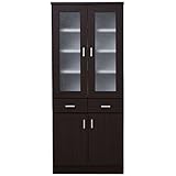 大川家具 アビライト 日本製 シンプルキッチン 幅60 カップボード ブラウン EN-0080