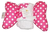Baby Elephant Ears Head Support Pillow & Matching Blanket Gift Set (Pink Dot) by Baby Elephant Ears