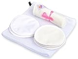 Super Soft Organic Bamboo Nursing Pads, Washable, Reusable, Hypoallergenic - 8 Breastfeeding Pads - 