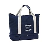 (キープビン)Keepbin マザーズバッグ トートバッグ ショルダーバッグ キャリーバッグ キャンバス レディース 大容量 2層式 2way シューズ収納 ジムバッグ 旅行バッグ 一泊 ネビー