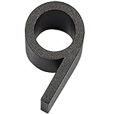 Yihiro アルミ合金 表札 数字ナンバー 9 横35x縦60x厚さ30mm ブラック