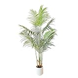 RAKU フェイクグリーン 人工観葉樹 観葉植物 室内用 造花 シンプル オフィス 室内 インテリア 大型 鉢 おしゃれ 人工 お祝い 父の日 (アレカヤシ 140cm)