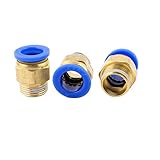 uxcell クイック 継手3/8 BSP スレッド プッシュ イン コネクタ カプラー PC12-03 3個入り