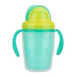 Dagly(TM) 230ML 5色ストローボトルウォーターボトル飲料ダブル断熱絶縁漫画子供キッズボトル[1]