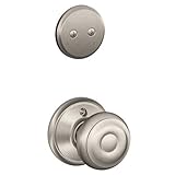 Schlage F94-GEO Georgian Knob Dummy Interior Pack from the F-Series, Satin Nickel [並行輸入品]