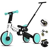 MAGNA(マグナ) 4way 変形 ストライサイクル トライサイクル トレーニングバイク 三輪車 折りたたみ収納 手押し棒付 ブルー