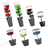 JINGLING 水中花 シフトノブ クリスタル 昭和レトロスタイル 透明 ギアノブ アクセサリー 汎用 AT MT 車用 国産車に対応 取付簡単 3種類アダプター付き 1個 赤色・20cm [並行輸入品]