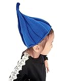 【Ludus Felix】とんがり ニット帽　ニット帽子　ベビー ＆ キッズ 子供　こども用　男女兼用　選べるカラー５色　【しずく型でかわいい！】 (ブルー)