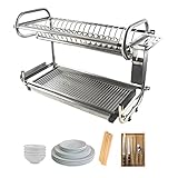 LASSRY水切りラック 403ステンレス鋼 キッチン水切り 耐久性と錆びにくい 皿 箸 スプーン マナ板食器收纳 耐荷重 3つのインストー