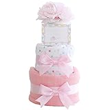 ベビーアルテ weegoamigo ウィーゴアミーゴ おくるみ 2枚付 3段 おむつケーキ 【おむつ:パンパースSサイズ】 ピンクドット