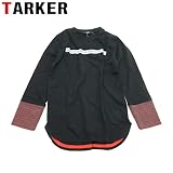 TARKER(ターカー) 天竺「ライン入り」長袖Tシャツ 【1603】【C】 150 ブラック(BL)