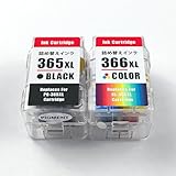 BC-365 BC-366 詰め替えインク キヤノン用 BC-365XLBK(顔料ブラック)+BC-366XLC(染料3色カラー） 大容量 補充用 対応機種：PIXUS TS3530 TS3730
