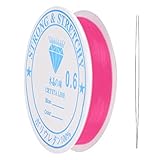 HappyHome シリコンゴム ブレスレット用 ピンク Φ0.6mm 長さ12m巻 ゴム通しワイヤー セット 手作りアクセサリー 手芸 DIY (ピンク 0.6mm)