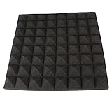 FUT(エフュ ト) 凹凸波型加工ブラック加工騒音対策・吸音対策・共鳴現象防止吸音材　部屋/工場/音楽計画に大人気防音材50*50*5cm8枚入れ