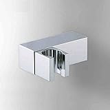 水栓部品 バスルーム用シャワー用品 掛具 シャワーヘッドフック ホルダー 真鍮製 シルバー（長方形）