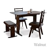 バタフライタイプ ダイニングセット 4点セット 伸縮テーブル Butter / バター 【2カラー】ダイニングテーブル+チェア+ベンチ　回転チェア レトロ (ウォールナット天板4点セット)