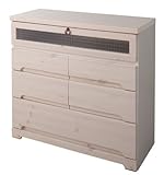 天然木パイン材FAX台兼用チェスト 幅86.5cm (ホワイトウォッシュ) SA-0009