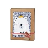 homrak polyboaツイストローズブランケット、刺繍with the Cutie Bear、スーパーソフトand Cozy Warmのソファ、ソファー、ベッド、小さなコンパクト設計、ギフトの特