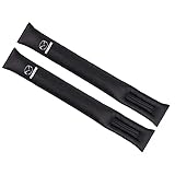 マツダ シートコンソール サイドクッション アクセラ プレマシー アテンザ CX-3 CX-4 CX-5 CX-8 デミオ センター スボーツ式 隙間クッション 専属ロゴ入り小物入れ 落下防止2本セット (ブラック, マツダ)