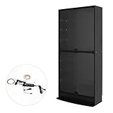 【JAJAN】フィギュアラック「サード(3rd)」ワイド LED付き扉タイプ 幅83cm奥行29cm高さ180cm ハイタイプ ブラック【正規品】[鍵付きコレクションケース][棚プレ対象商品]