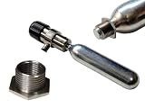 jasgin SUS製 CO2レギュレーター 変換アダプター M15 P1.25 → 1/2-20UNF グリーンガス74g テトラ規格38g ガス変換 アタッチメント